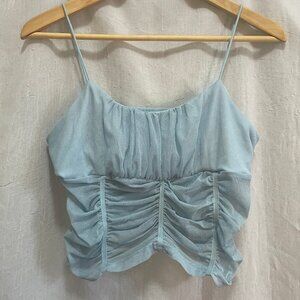 Blue Mesh Tank Top